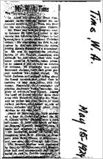 Newspaper clipping about W. A. Tims published May 15, 1924