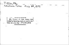 Newspaper clipping about Mr. Tippin published July 28, 1875