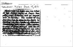 Newspaper clipping about an unknown person published June 15, 1871