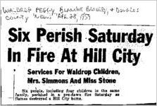 Newspaper clipping about Peggie, Blanche, Bradley, and Douglas Waldrop published April 28, 1959