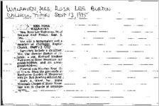 Newspaper clipping about Rosa Lee Burton Walraven published September 13, 1995