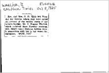 Newspaper clipping about J. Eugene Warlick published October 8, 1925