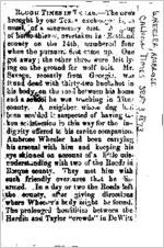 Newspaper clipping about Ambrose Wheeler published September 3, 1873