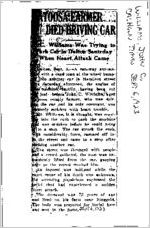 Newspaper clipping about John C. Williams published September 6, 1923