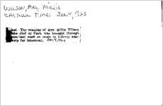 Newspaper clipping about Millie Wilson published January 4, 1923