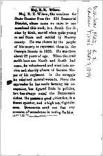 Newspaper clipping about R. E. Wilson published September 9, 1874