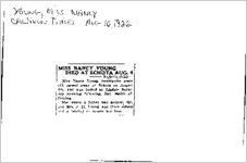 Newspaper clipping about Nancy Young published August 10, 1922