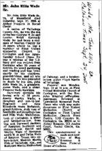 Newspaper clipping about John Ellis Wade, Sr. published September 24, 2005