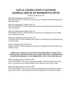 Local legislation calendar, 2024 February 29