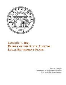 Report of the State Auditor, local retirement plans, 2021 January 1