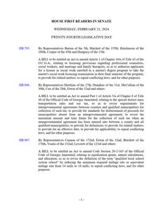 House first readers in Senate, 2024 February 21