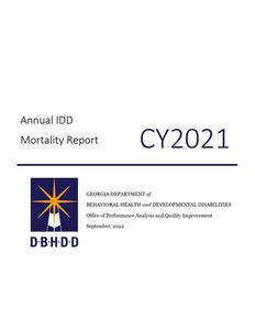 Annual IDD mortality report, fy 2021
