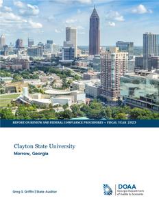 Report on review, fiscal year 2023, Clayton State University, Morrow, Georgia.