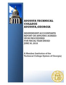 Augusta Technical College, Augusta, Georgia, independent accountant's report on applying agreed-upon procedures for the fiscal year ended 2018 June 30