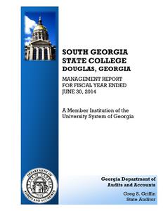 South Georgia State College, Douglas, Georgia, management report for fiscal year ended 2014 June 30