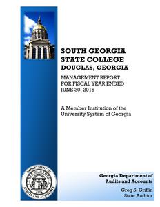 South Georgia State College, Douglas, Georgia, management report for fiscal year ended 2015 June 30