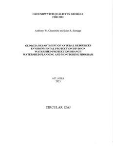 Ground-water quality in Georgia for 2022/ Ground-water Management Program, Georgia Water Use Program.
