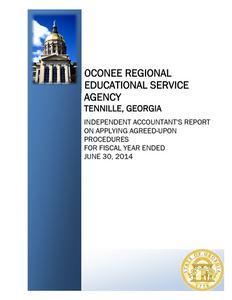 Audit report, Oconee Regional Educational Service Agency, Sandersville, Georgia, year ended 2014 June 30