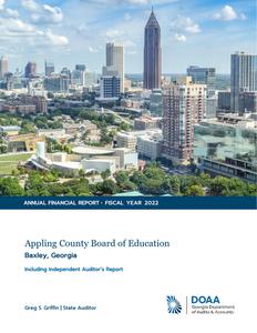 Audit report, Appling County Board of Education, Baxley, Georgia, 2022 June 30.