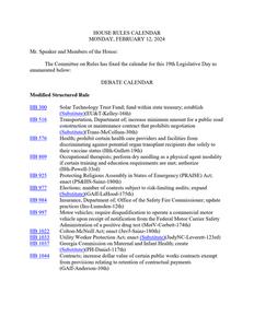 House rules calendar, 2024 February 12