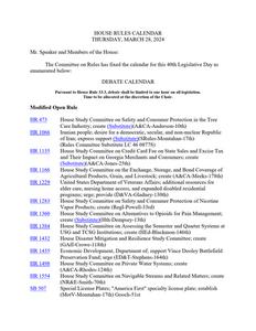 House rules calendar, 2024 March 28