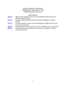 House general calendar, 2024 January 24