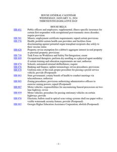 House general calendar, 2024 January 31