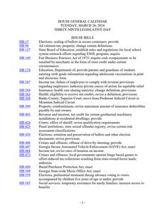 House general calendar, 2024 March 26
