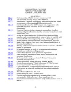 House general calendar, 2024 March 28