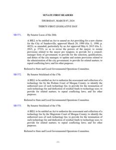 Senate first readers, 2024 March 7