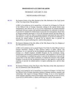 Proposed Senate first readers, 2024 January 25