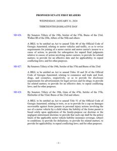 Proposed Senate first readers, 2024 January 31