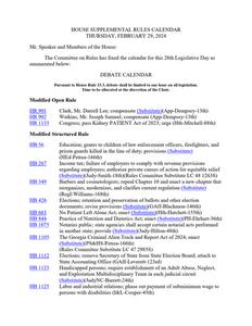 House supplemental rules calendar, 2024 February 29