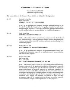 Senate local consent calendar, 2024 February 13