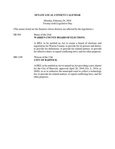 Senate local consent calendar, 2024 February 26