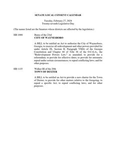 Senate local consent calendar, 2024 February 27