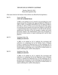 Senate local consent calendar, 2024 March 18