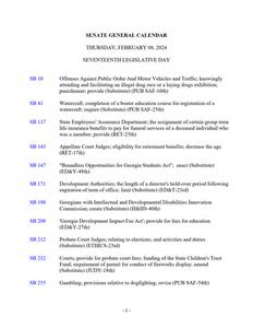Senate general calendar, 2024 February 8