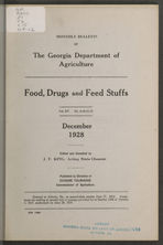 Monthly bulletin of the Georgia Department of Agriculture: Food, drugs and feed stuffs. Vol. XV No. 9-10-11-12. December 1928