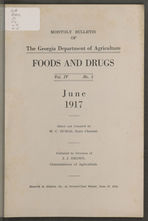 Monthly bulletin of the Georgia Department of Agriculture: Foods and Drugs. Vol. IV No. 5. June 1917