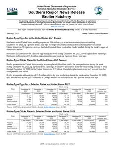 Broiler hatchery news release, 2023 January 4