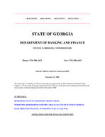 Department of Banking and Finance bulletin, Dec. 31, 2000