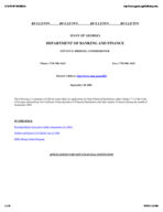Department of Banking and Finance bulletin, Sept. 30, 2001