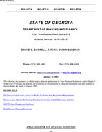 Department of Banking and Finance bulletin, Jan. 31, 2002