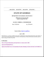 Department of Banking and Finance bulletin, July 31, 2004