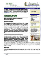 MSB newsletter, Issue 1 (Jan.-Mar. 2009)