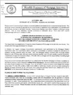 Monthly summary of mortgage activities [Oct. 2000]