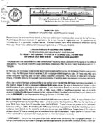 Monthly summary of mortgage activities, Feb. 2000