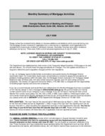 Monthly summary of mortgage activities, July 2000