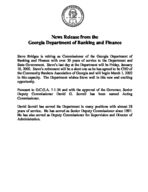 News release from the Georgia Department of Banking and Finance [Jan. 16, 2002]